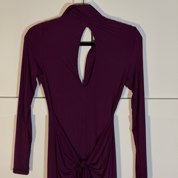Naked Wardrobe Plum Long Sleeve Butter Gown - Picture 2 of 4